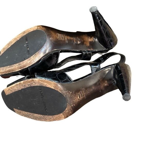 Donald Pliner classic black sling crocs back heels - size 8.5 - Picture 7 of 9
